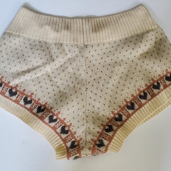 Out From Under Women's Size XL Catching Feelings Fair Isle Print Micro Shorts - Picture 4 of 5